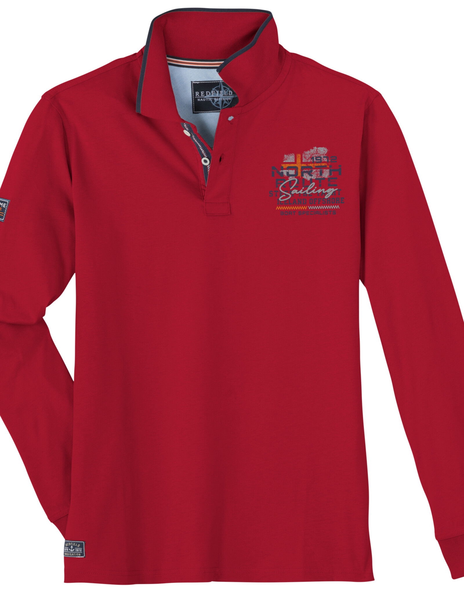 Redfield POLOSHIRT met lange mouwen  north route- rood