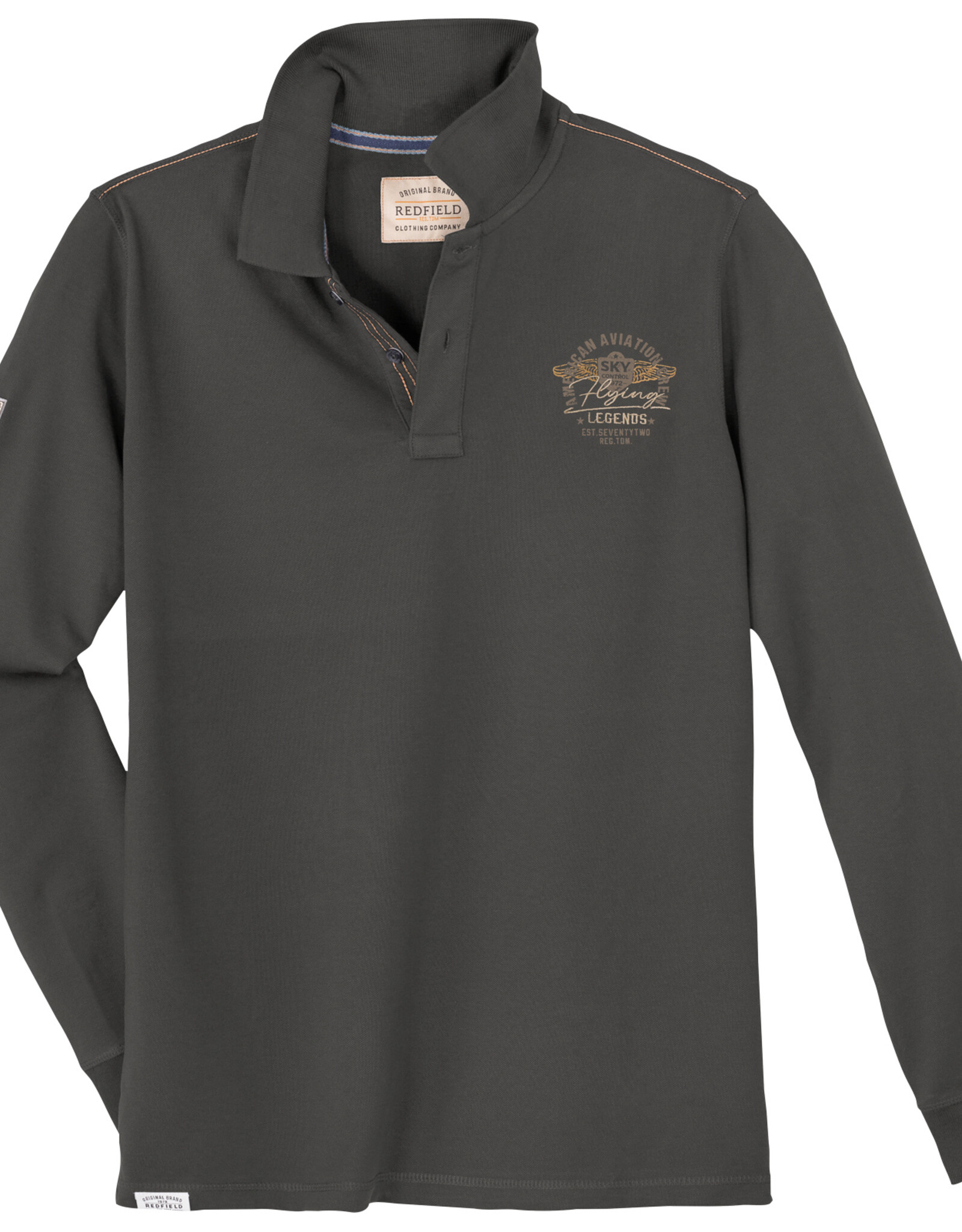 Redfield POLOSHIRT met lange mouwen FLYING LEGENDS - vintage grijs