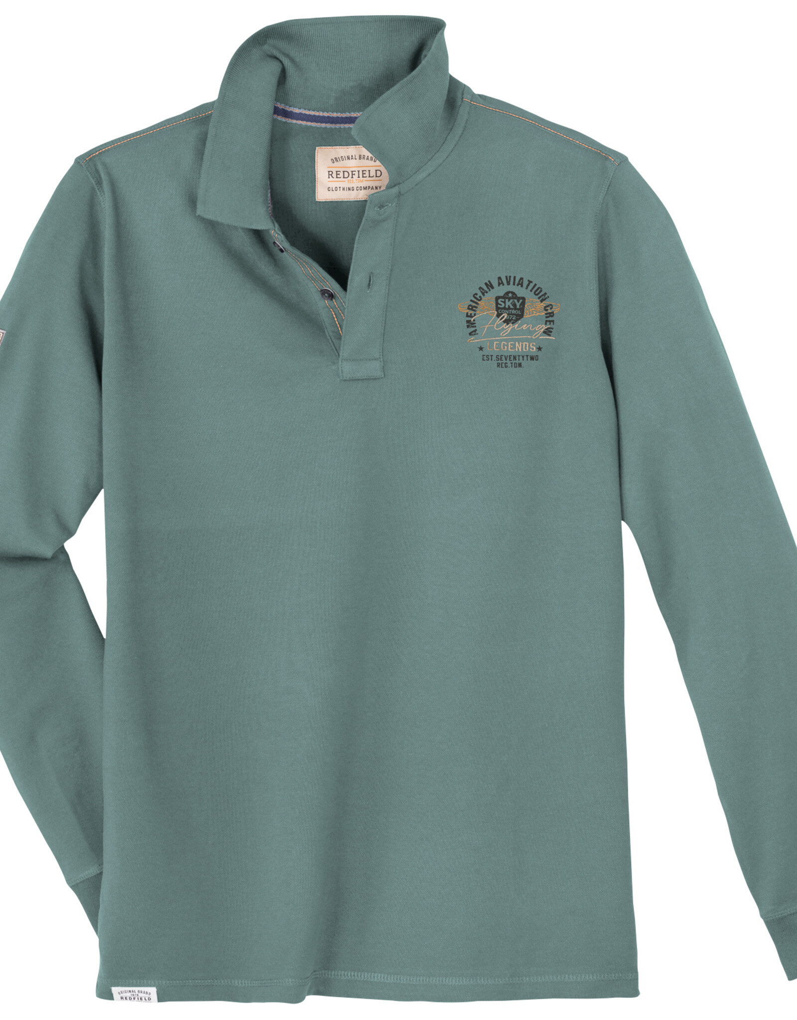 Redfield POLOSHIRT met lange mouwen FLYING LEGENDS - mintgroen