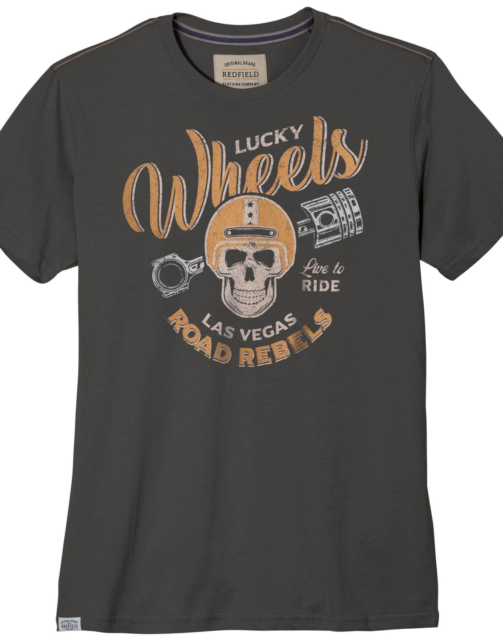 Redfield T-SHIRT 'LUCKY WHEELS' - antraciet