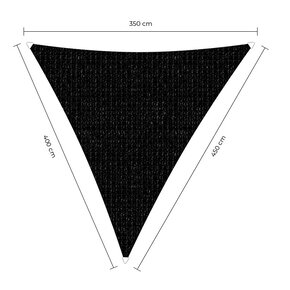 Langhoek schaduwdoek - Zwart - Waterdoorlatend