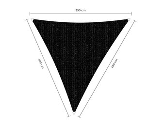 Langhoek schaduwdoek - Zwart - Waterdoorlatend
