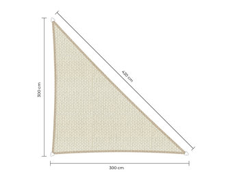 90 graden schaduwdoek - Ivoor - Waterdoorlatend