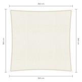 Vierkante schaduwdoek - Wit - Waterdoorlatend