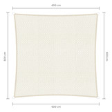 Vierkante schaduwdoek - Wit - Waterdoorlatend