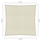 Vierkante schaduwdoek - Ivoor - Waterdoorlatend