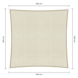 Vierkante schaduwdoek - Ivoor - Waterdoorlatend
