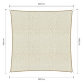Vierkante schaduwdoek - Ivoor - Waterdoorlatend