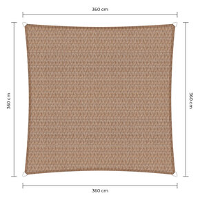 Vierkante schaduwdoek - Zand - Waterdoorlatend
