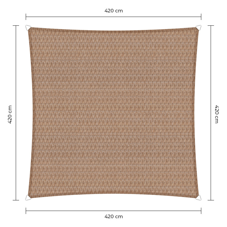 Vierkante schaduwdoek - Zand - Waterdoorlatend