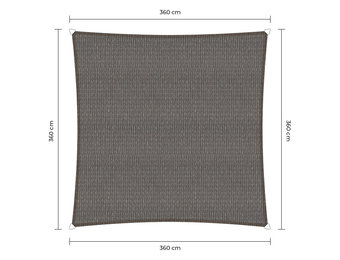 Vierkante schaduwdoek - Grijs - Waterdoorlatend