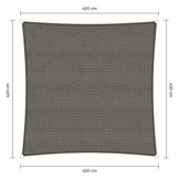 Vierkante schaduwdoek - Grijs - Waterdoorlatend