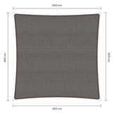 Vierkante schaduwdoek - Grijs - Waterdoorlatend