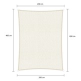 Rechthoek schaduwdoek - Wit  - Waterdoorlatend