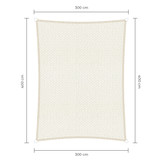 Rechthoek schaduwdoek - Wit  - Waterdoorlatend