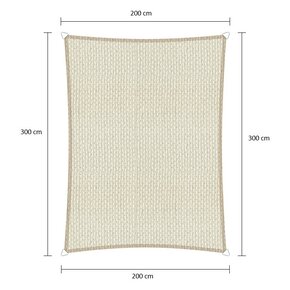 Rechthoek schaduwdoek - Ivoor - Waterdoorlatend