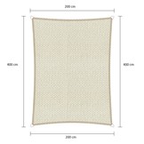 Rechthoek schaduwdoek - Ivoor - Waterdoorlatend