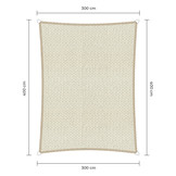 Rechthoek schaduwdoek - Ivoor - Waterdoorlatend