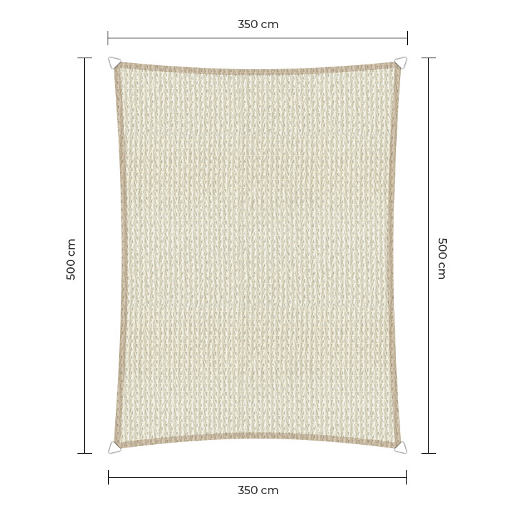 Rechthoek schaduwdoek - Ivoor - Waterdoorlatend