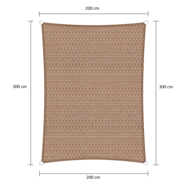 Rechthoek schaduwdoek - Zand - Waterdoorlatend