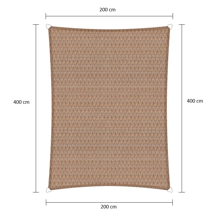 Rechthoek schaduwdoek - Zand - Waterdoorlatend
