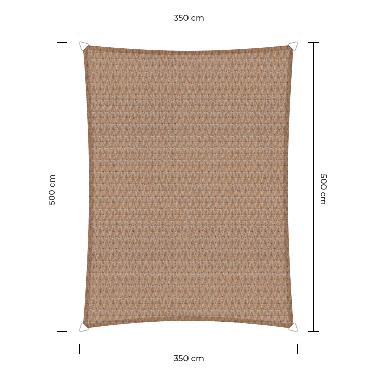 Rechthoek schaduwdoek - Zand - Waterdoorlatend