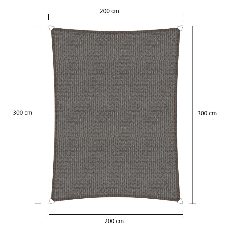 Rechthoek schaduwdoek - Grijs - Waterdoorlatend