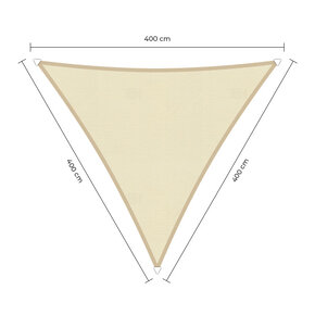 Driehoek schaduwdoek - Ivoor - Waterdicht