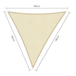 Langhoek schaduwdoek - Ivoor - Waterdicht