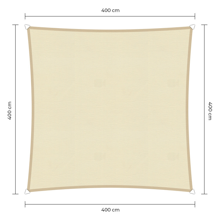 Vierkante schaduwdoek - Ivoor - Waterdicht