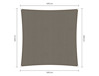 Vierkante schaduwdoek - Taupe - Waterdicht