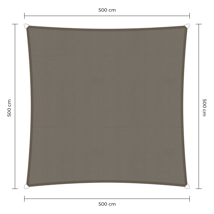 Vierkante schaduwdoek - Taupe - Waterdicht