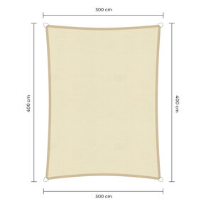Rechthoek schaduwdoek - Ivoor - Waterdicht