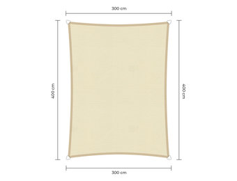 Rechthoek schaduwdoek - Ivoor - Waterdicht