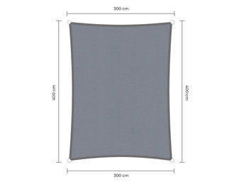 Rechthoek schaduwdoek - Grijs - Waterdicht