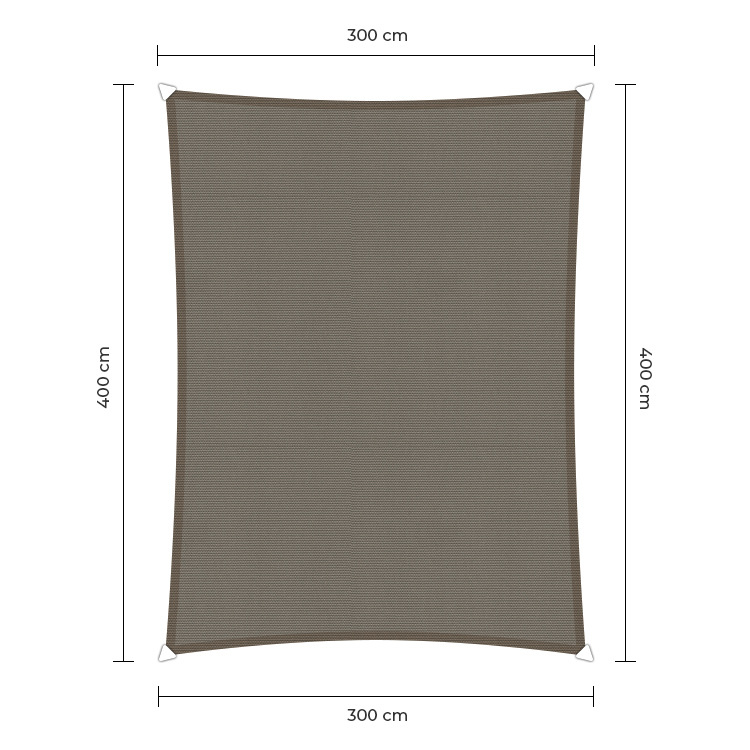 Rechthoek schaduwdoek - Taupe - Waterdicht