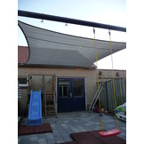 Vierkante schaduwdoek - Grijs - Waterdoorlatend