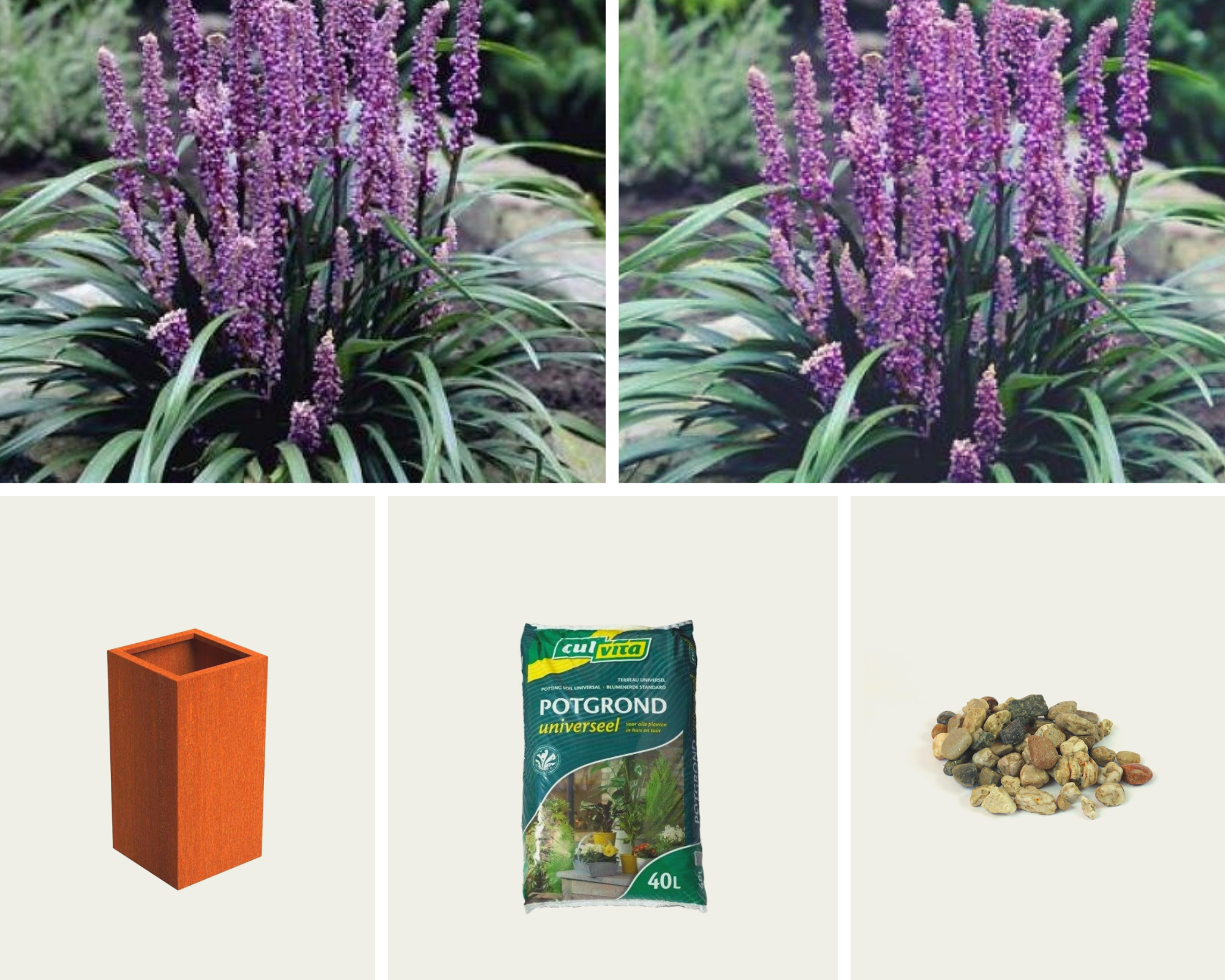 Gevulde plantenbak - Galant Plantenbak Cortenstaal (L)40 x (B)40 x (H)80 cm