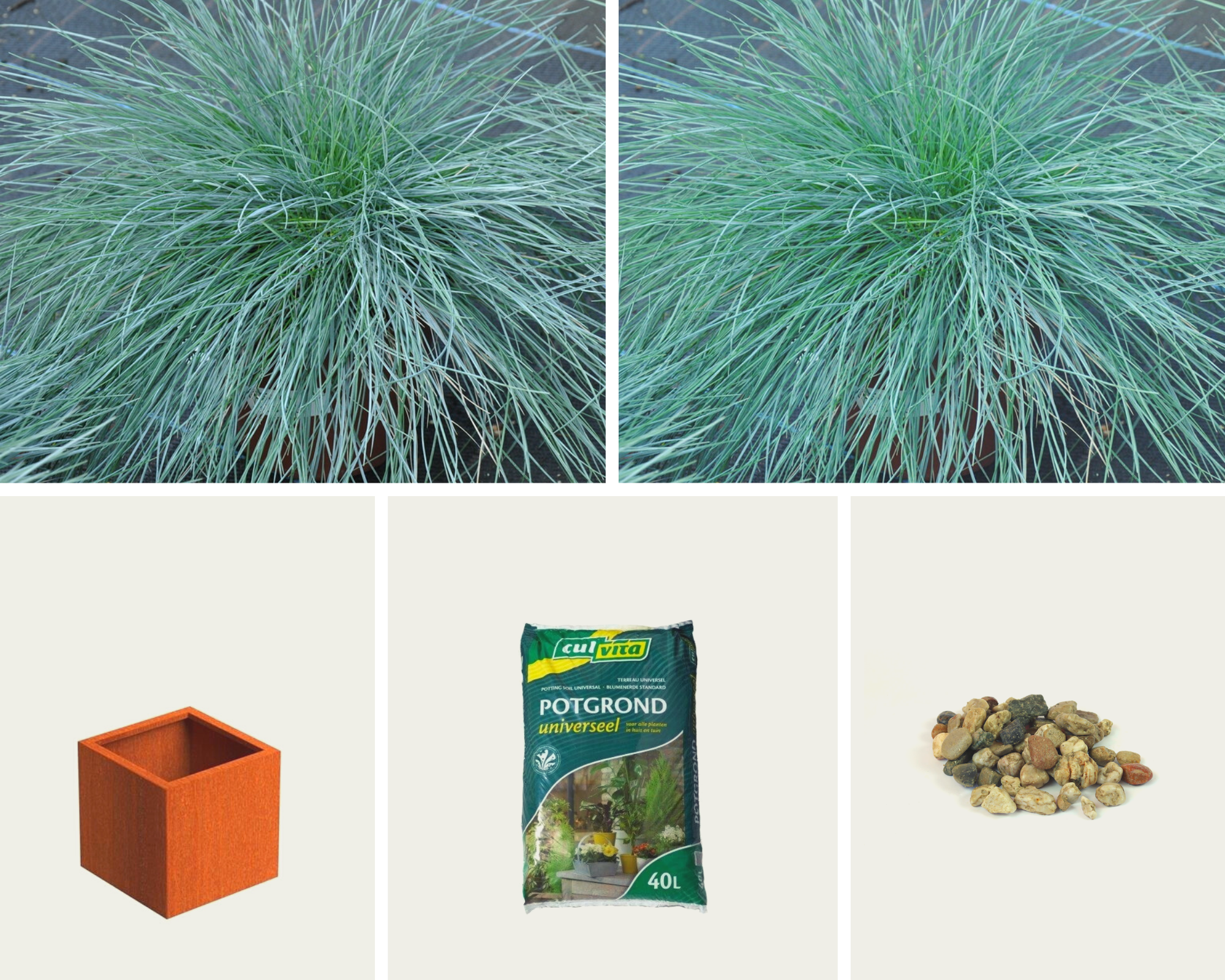 Gevulde plantenbak - Luxor Plantenbak Cortenstaal (L)60 x (B)60 x (H)60 cm