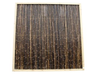 Bamboescherm houten frame - 180 x 180 cm - Zwart