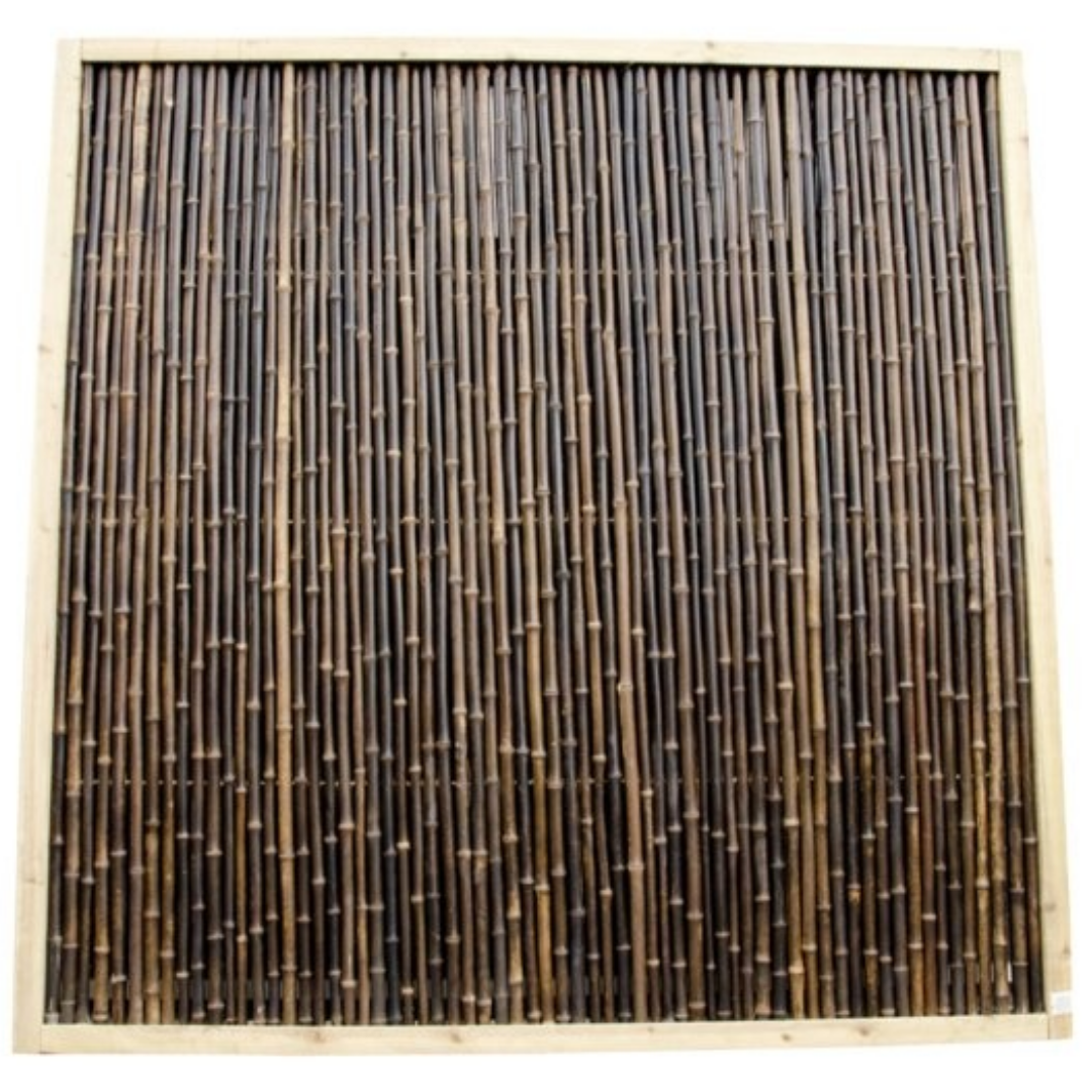 Bamboescherm houten frame - 180 x 180 cm - Zwart