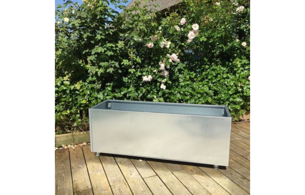 Grönfeld plantenbak op wielen gegalvaniseerd - Hoogte 40 cm