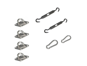 Bevestiging set - vierkant/rechthoek schaduwdoek <5 meter