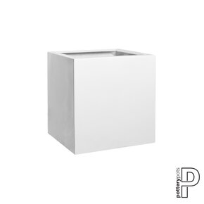 Plantenbak Block - Glanzend wit (L)40 x (B)40 x (H)40 cm