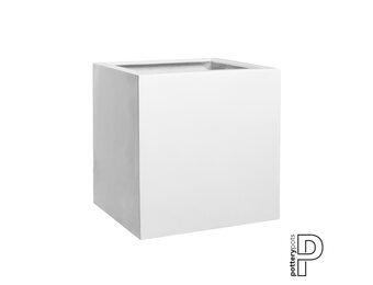 Plantenbak Block - Glanzend wit (L)50 x (B)50 x (H)50 cm