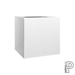 Plantenbak Block - Glanzend wit (L)60 x (B)60 x (H)60 cm