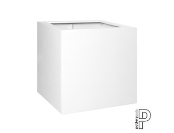 Plantenbak Block - Glanzend wit (L)70 x (B)70 x (H)70 cm