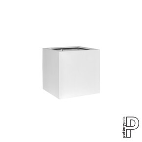 Plantenbak Block - Mat wit (L)30 x (B)30 x (H)30 cm