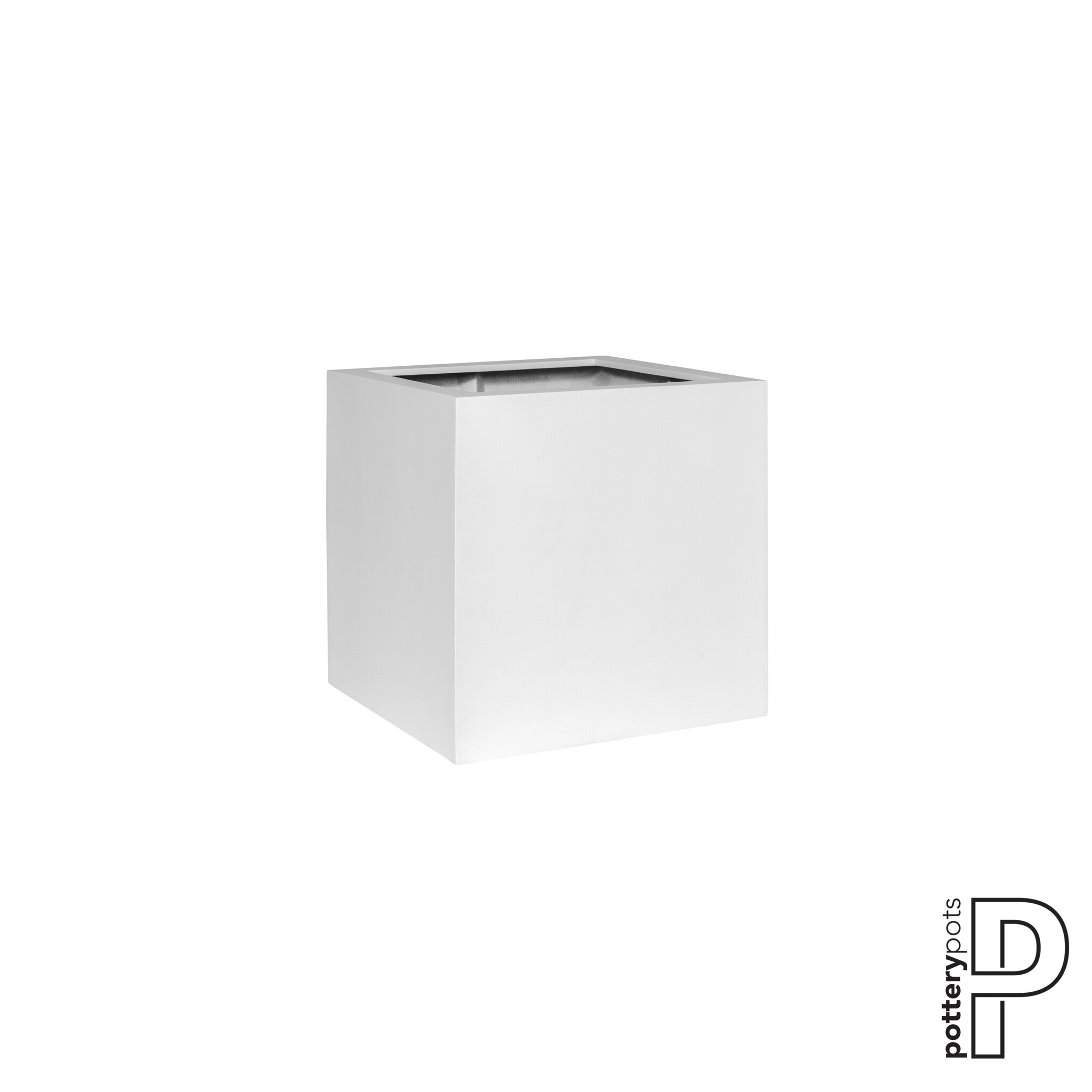 Plantenbak Block - Mat wit (L)30 x (B)30 x (H)30 cm