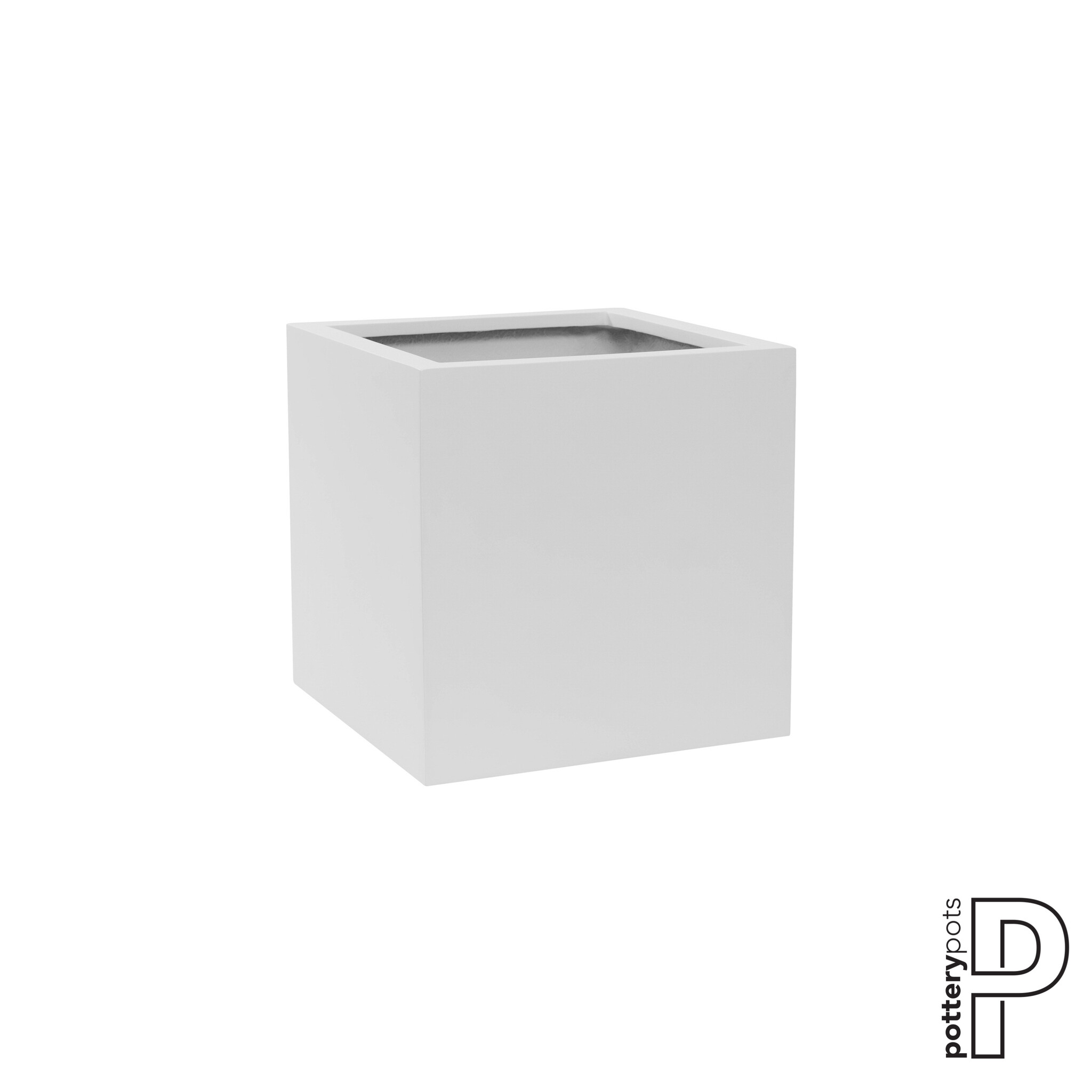 Plantenbak Block - Mat wit (L)40 x (B)40 x (H)40 cm